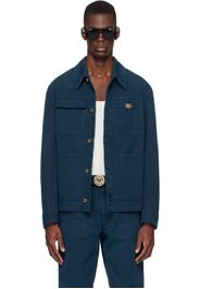 Versace Navy Overdyed Canvas Carpenter Jacket