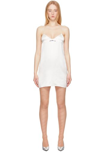 VETEMENTS White Logo Slip Dress