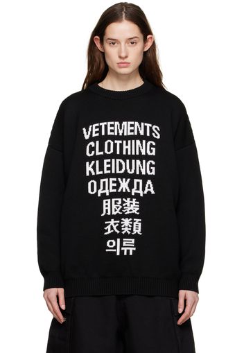 VETEMENTS Black Translation Sweater