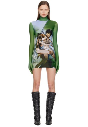 VETEMENTS Green Printed Minidress