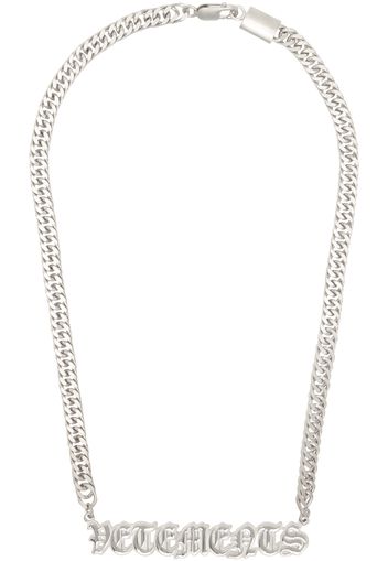 VETEMENTS Silver Gothic Logo Necklace