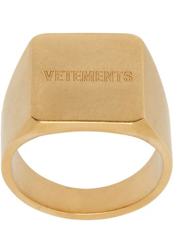 VETEMENTS Gold Iconic Logo Ring