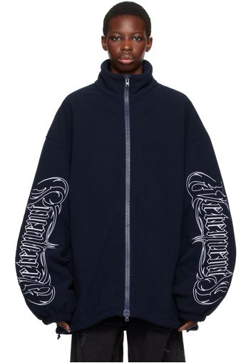 VETEMENTS Navy Metal Logo Jacket