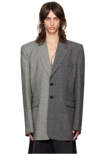 VETEMENTS Gray Split Deconstructed Tailored Blazer