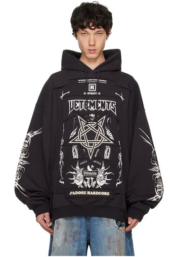 VETEMENTS Black Patched Logo Hoodie