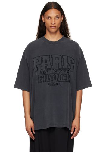 VETEMENTS Black 'Paris XXXL' T-Shirt