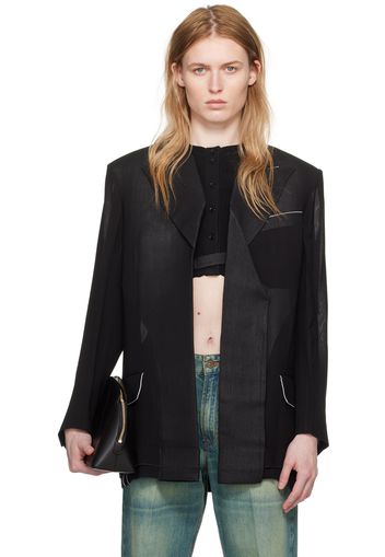 Victoria Beckham Black Fold Detail Blazer