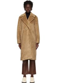 Vince Beige Faux-Fur Coat