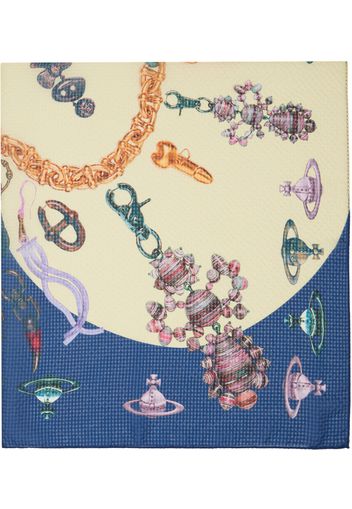 Vivienne Westwood Blue & Beige Heart Of Jewels Scarf