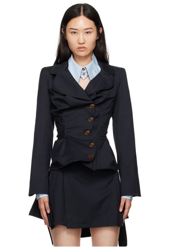 Vivienne Westwood Navy Drunken Tailored Blazer