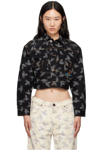 Vivienne Westwood Black Cropped Marlene Denim Jacket