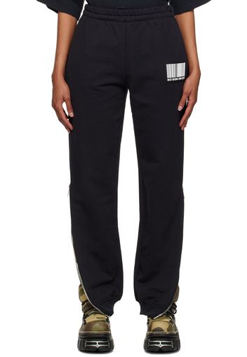 VTMNTS Black & White Big Barcode Lounge Pants