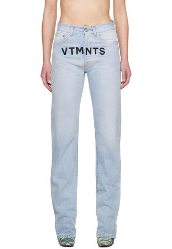 VTMNTS Blue Embroidered Jeans