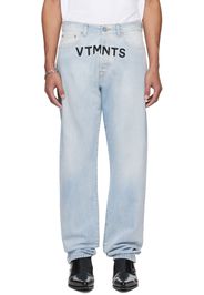 VTMNTS Blue Embroidered Jeans