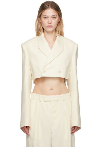 WARDROBE.NYC Off-White Cropped Blazer