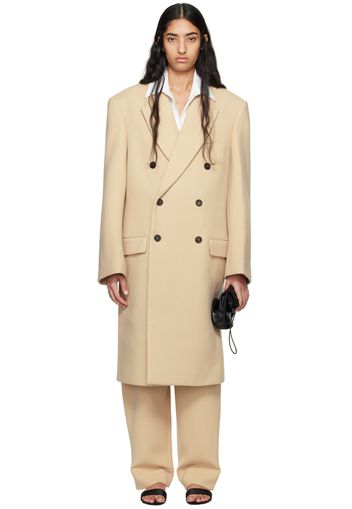 WARDROBE.NYC Beige Hailey Bieber Edition Double-Breasted Coat