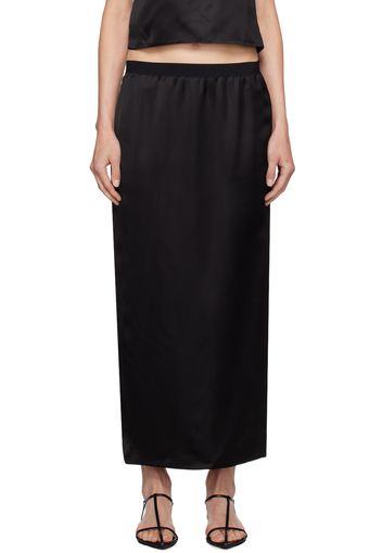 WARDROBE.NYC Black Slip Midi Skirt