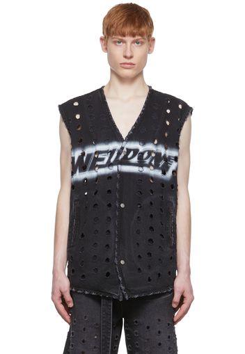 We11done Black Cotton Vest