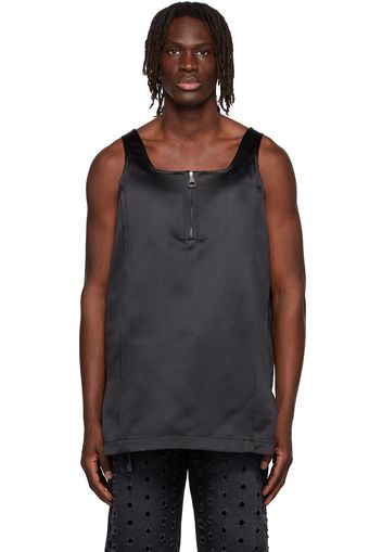 We11done Black Polyester Tank Top