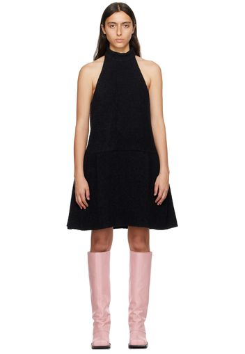 We11done Black Pleated Minidress