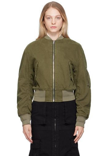 We11done Khaki MA-1 Denim Bomber Jacket