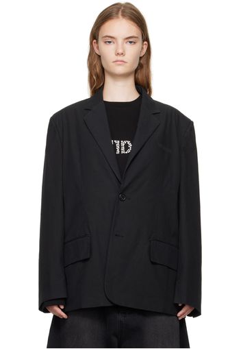 We11done Black Padded Shoulder Blazer