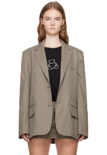 We11done Beige Padded Shoulder Blazer