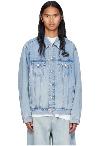 We11done Blue Oversized Denim Jacket