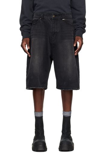 We11done Black Loose-Fit Denim Shorts