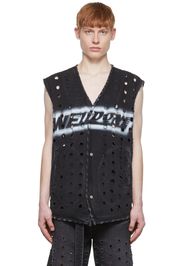 We11done Black Cotton Vest