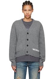 We11done Gray Patch Pocket Cardigan