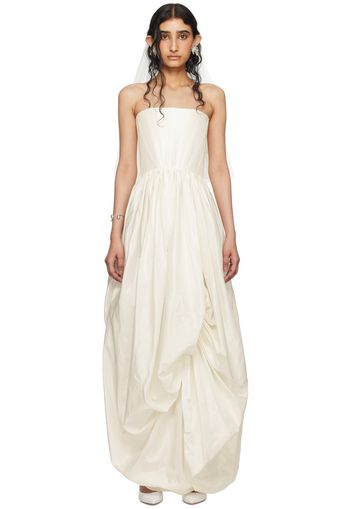 Wed SSENSE Exclusive Off-White Gathered Maxi Dress