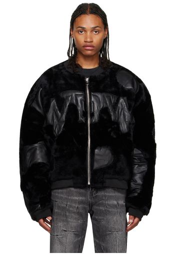 Who Decides War Black WDW Digi Shearling Bomber Jacket