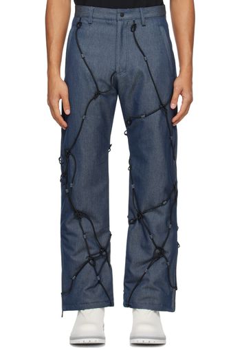 Who Decides War Blue add Edition Padded Denim Trousers