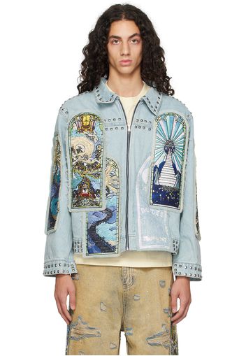 Who Decides War SSENSE Exclusive Blue Eternity Denim Jacket