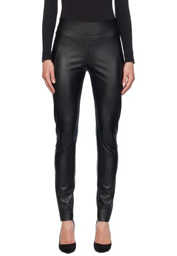 Wolford Black Edie Forming Faux-Leather Leggings