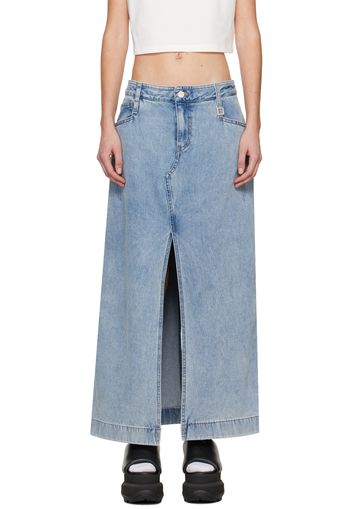 Wooyoungmi Blue Vented Denim Maxi Skirt