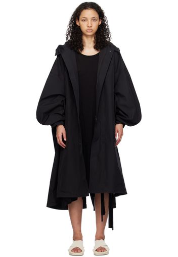 Y-3 Black Funnel Neck Coat