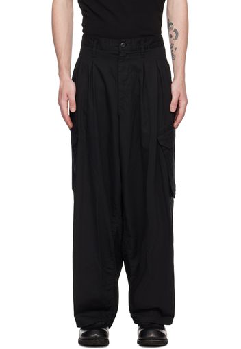 Yohji Yamamoto Black Pleated Cargo Pants