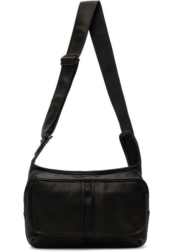 YOHJI YAMAMOTO Black Oil Goat Skin Messenger Bag