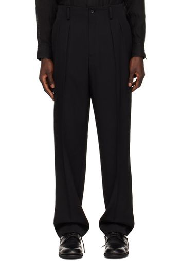 YOHJI YAMAMOTO Black Tuck Trousers