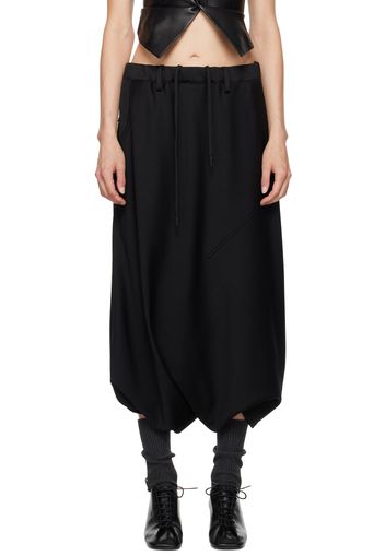 YOHJI YAMAMOTO Black R-Paneled Lounge Pants