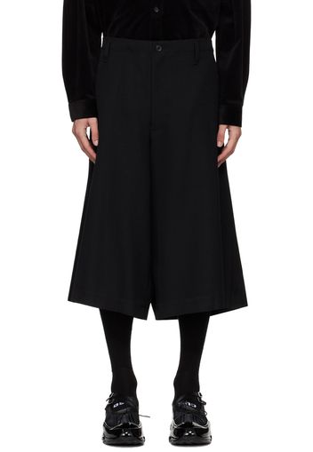 YOHJI YAMAMOTO Black Ox Pleats Half-Pant Shorts