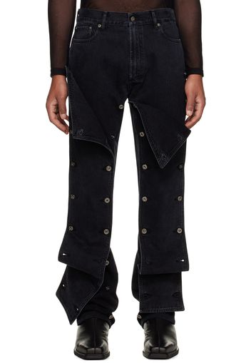 Y/Project Black Snap Off Jeans