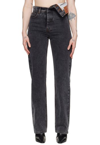 Y/Project Black Asymmetric Waist Jeans