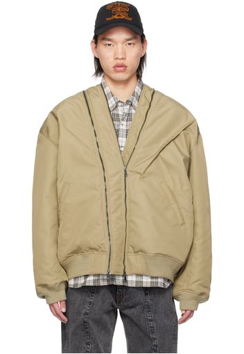 Y/Project Beige Double Zip Bomber Jacket