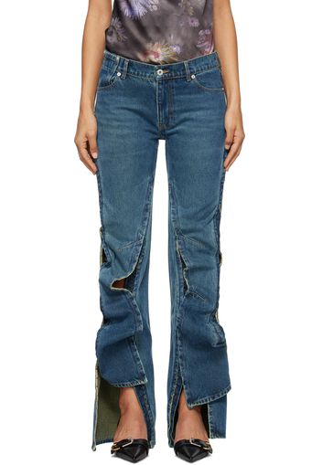 Y/Project Blue Hook and Eye Slim Jeans