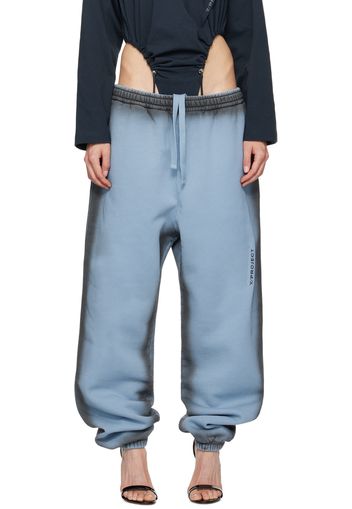 Y/Project Blue Pinched Logo Sweatpants