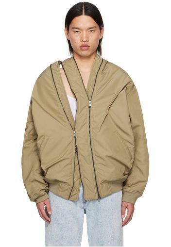 Y/Project Beige Double Zip Bomber Jacket