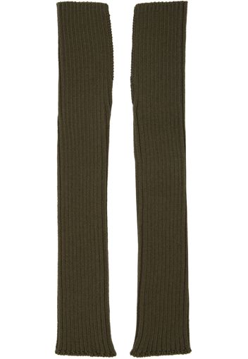 Y's Khaki Ribbed Arm Warmers